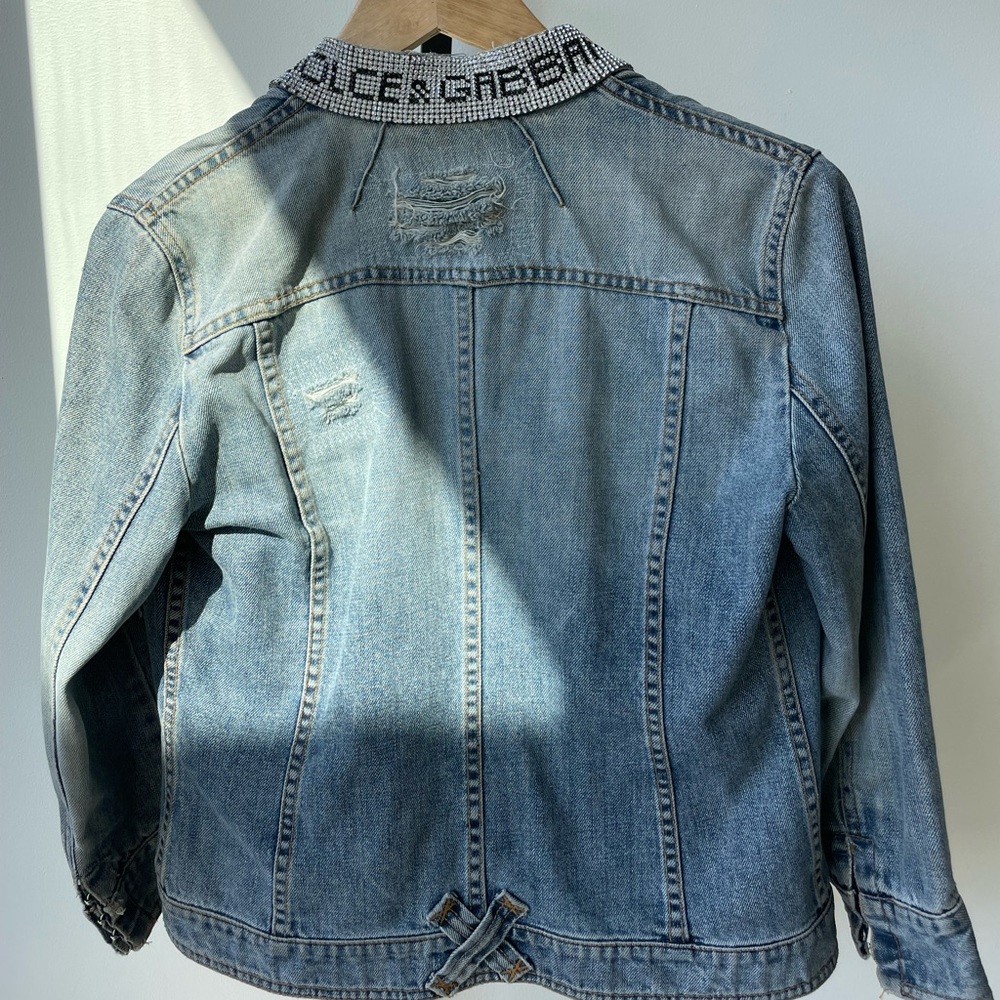 Dolce and Gabbana Denim Crystal Jacket